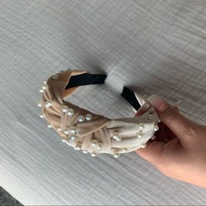🔥 Taupe Cream Pearl Headband